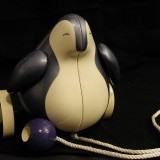 penguin pull toy - fiberglass molded and painted 