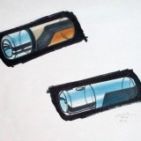 flashlight material sketches - marker on paper